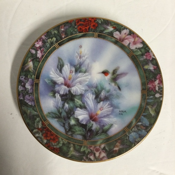 Lena Liu “The Rudy Throated Hummingbird” Mini-Plate Collection # 1 Vintage - Picture 2 of 6
